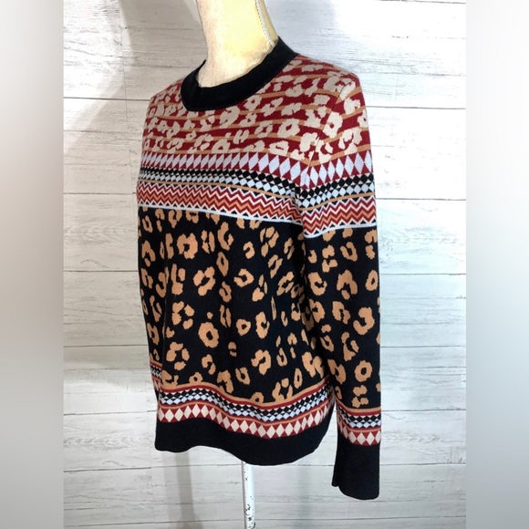 Andree By Unit Size M Leopard Print Pullover Sweater - Picture 2 of 13